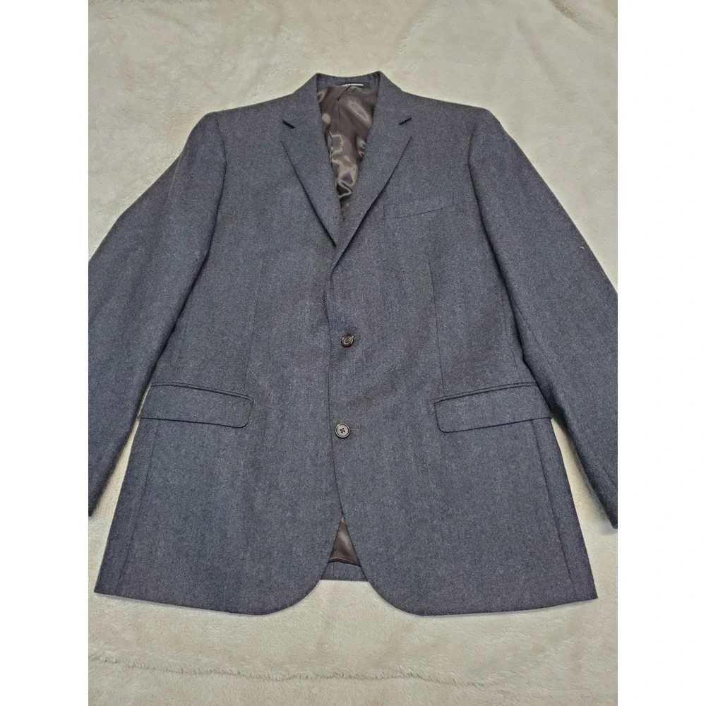 Lauren Ralph Lauren Gray Wool Slim Suit Jacket Blazer Men 43 L Office Classic‎